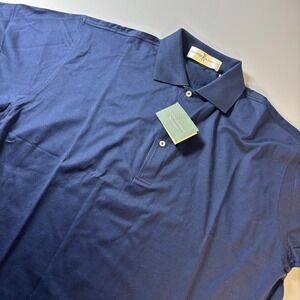 NWT Fairway & Greene Mens Lisle Polo Shirt Medium Navy CVS Charity Embroidered